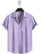 Short Sleeve-Cotton Purple Lining