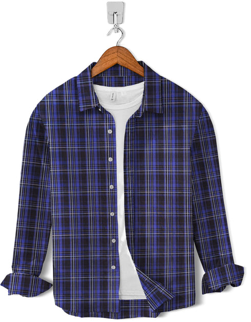 Casual Shirt- Purple & Black Check