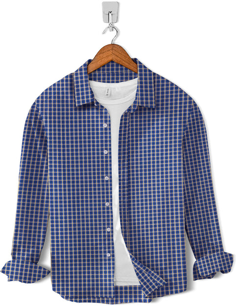 Casual Shirt- Royal Orange Check