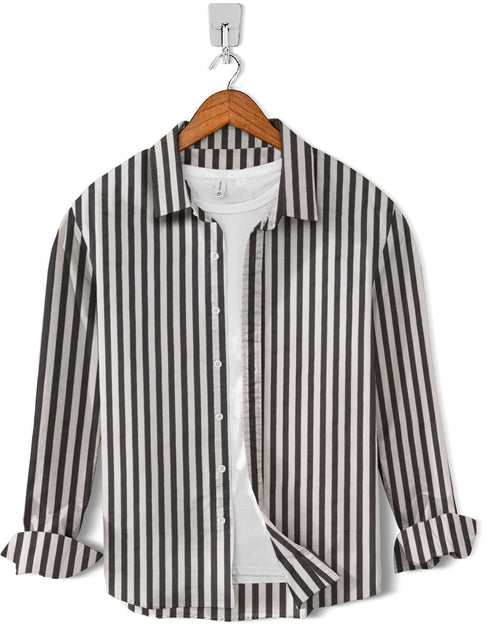 Casual Shirt- SKin Black Strip