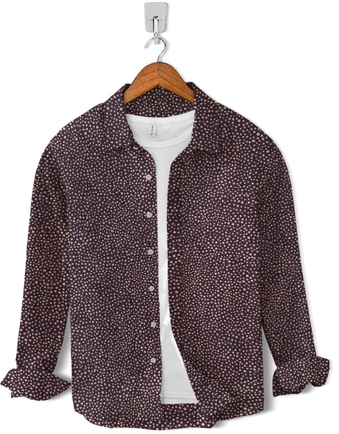 Casual Shirt-Mini Dot Print on Black