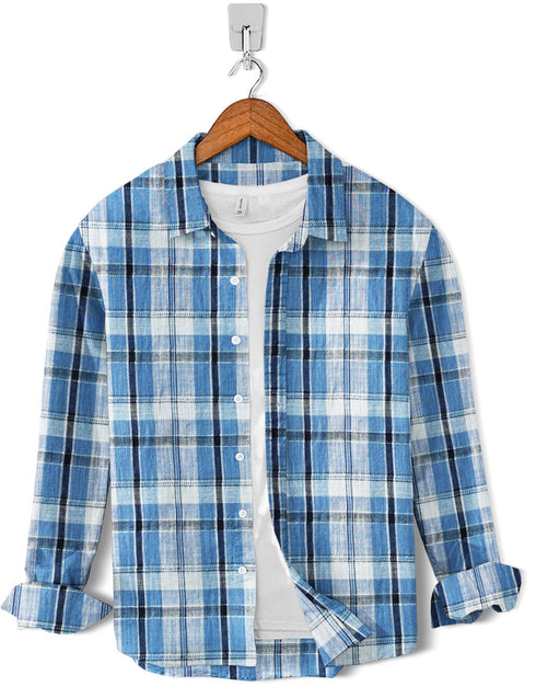 Casual Shirt- Sky White Check