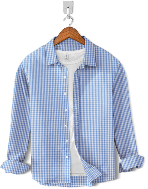Casual Shirt- Sky Square Check