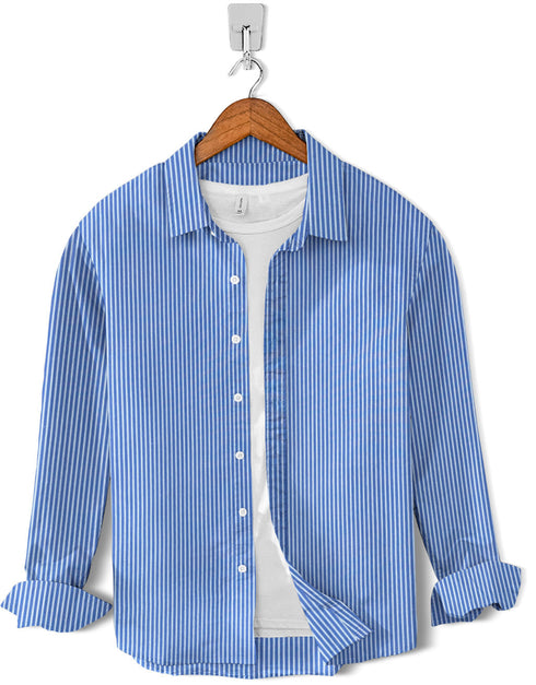 Casual Shirt-Uniform sky stripe