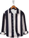 Casual Shirt-Classic Black & White Striped Shirt