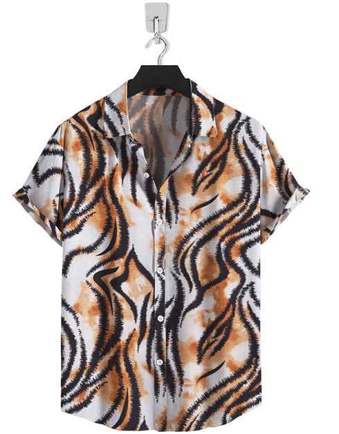 Short Sleeve-Skin Black Tiger Print