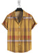 Short Sleeve-Cotton Camel Check