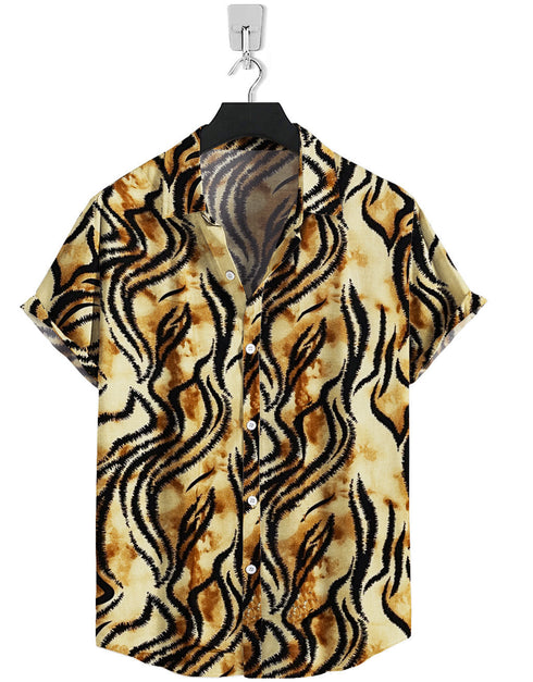 Short Sleeve-Yellow Tiger Print