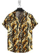 Short Sleeve-Yellow Tiger Print