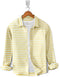 Casual Shirt- Horizontal Yellow White Strip