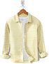 Casual Shirt- Horizontal Yellow White Strip