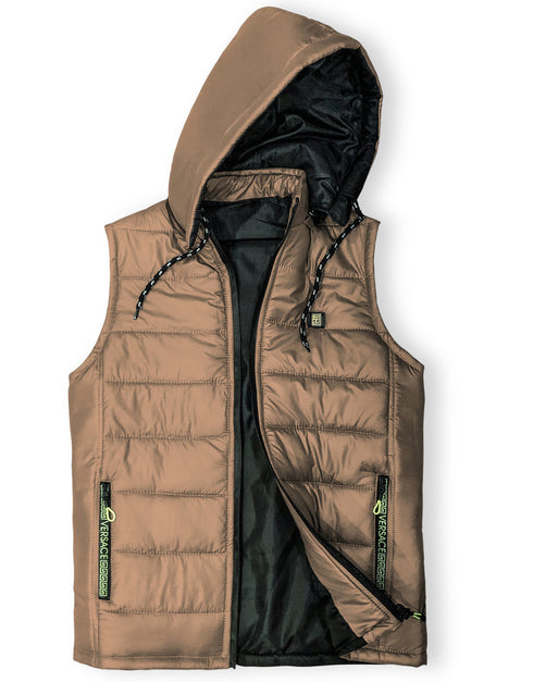 Sleeveless Jacket-Camel