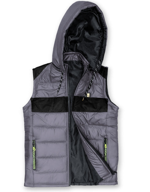 Sleeveless Jacket-Silver Black