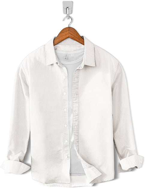 Casual Shirt-Cotton Solid White